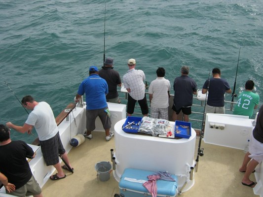 Fishing group on Tracker II